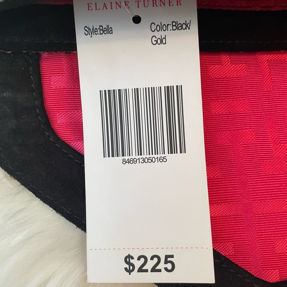 BNWT Elaine Turner, Bella, Envelope Style, Black/Gold Clutch - Picture 9 of 9